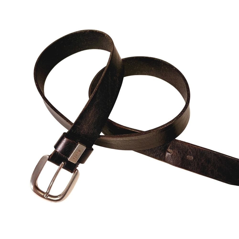 Fossil Mens Brown Leather Belt Size XL Classic‎ Heritage Workwear Utility